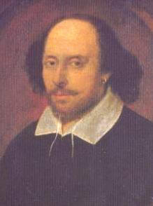 William Shakespeare (National Portrait Gallery), in the famous Chandos portrait, artist and authenticity unconfirmed.