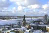 Latvia / Latvija - Riga: almost from the air - old Riga, Pardaugava and Vansu tilts - frozen Daugava (photo by A.Stepanenko)